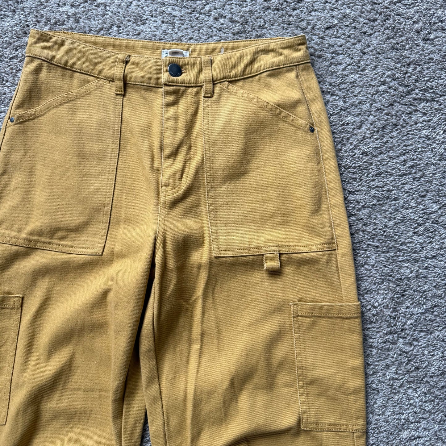 Billabong Cargo Trousers in Mustard Yellow - Size 26