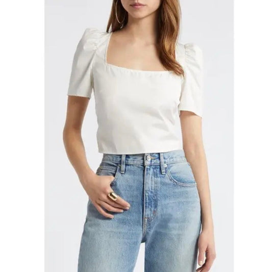 Open Edit White Tie Back Top - Size Medium