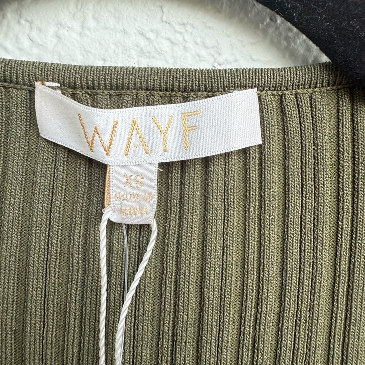 WAYF Ribbed Knit Dress Olive - XS