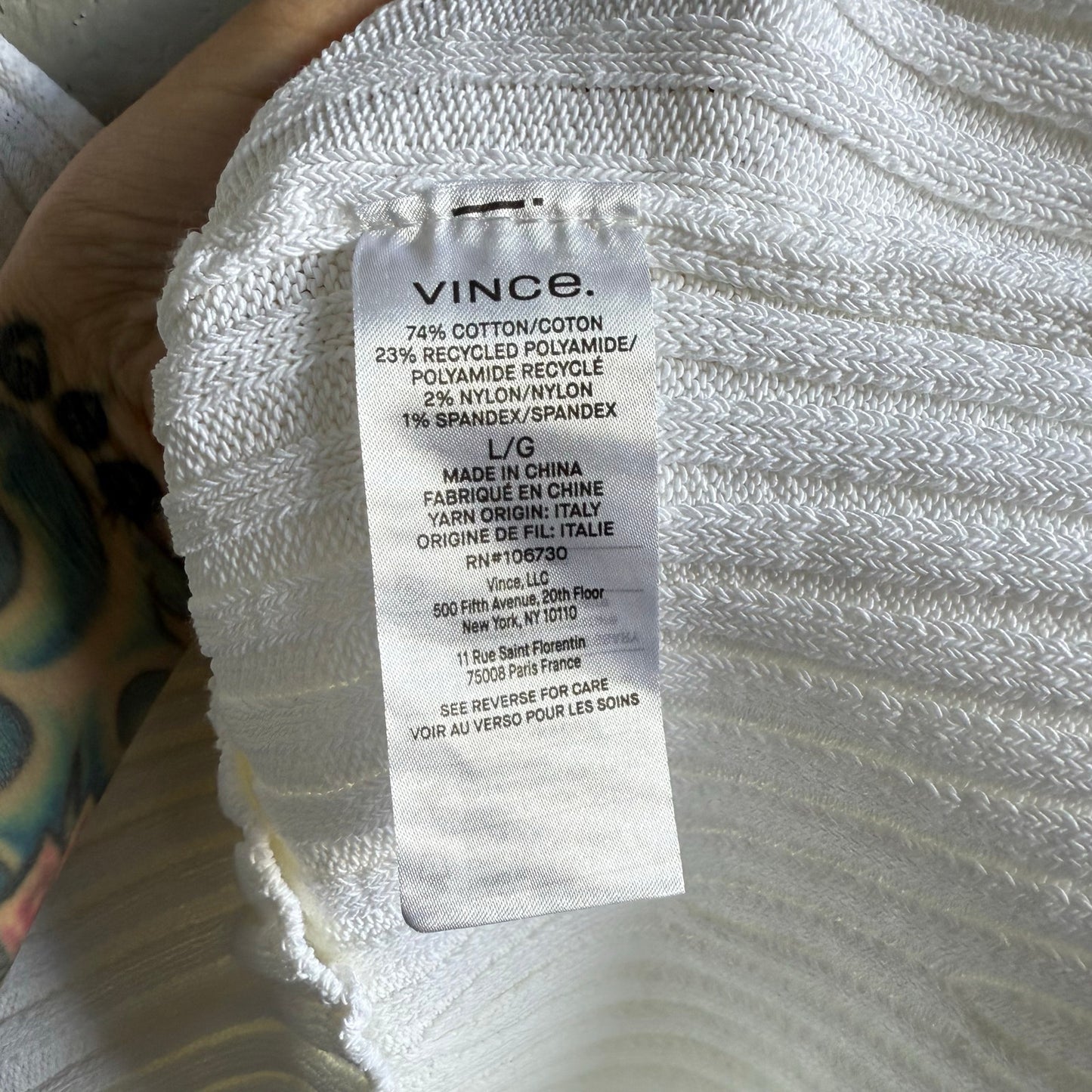 Vince Ribbed Knit Tank - Large