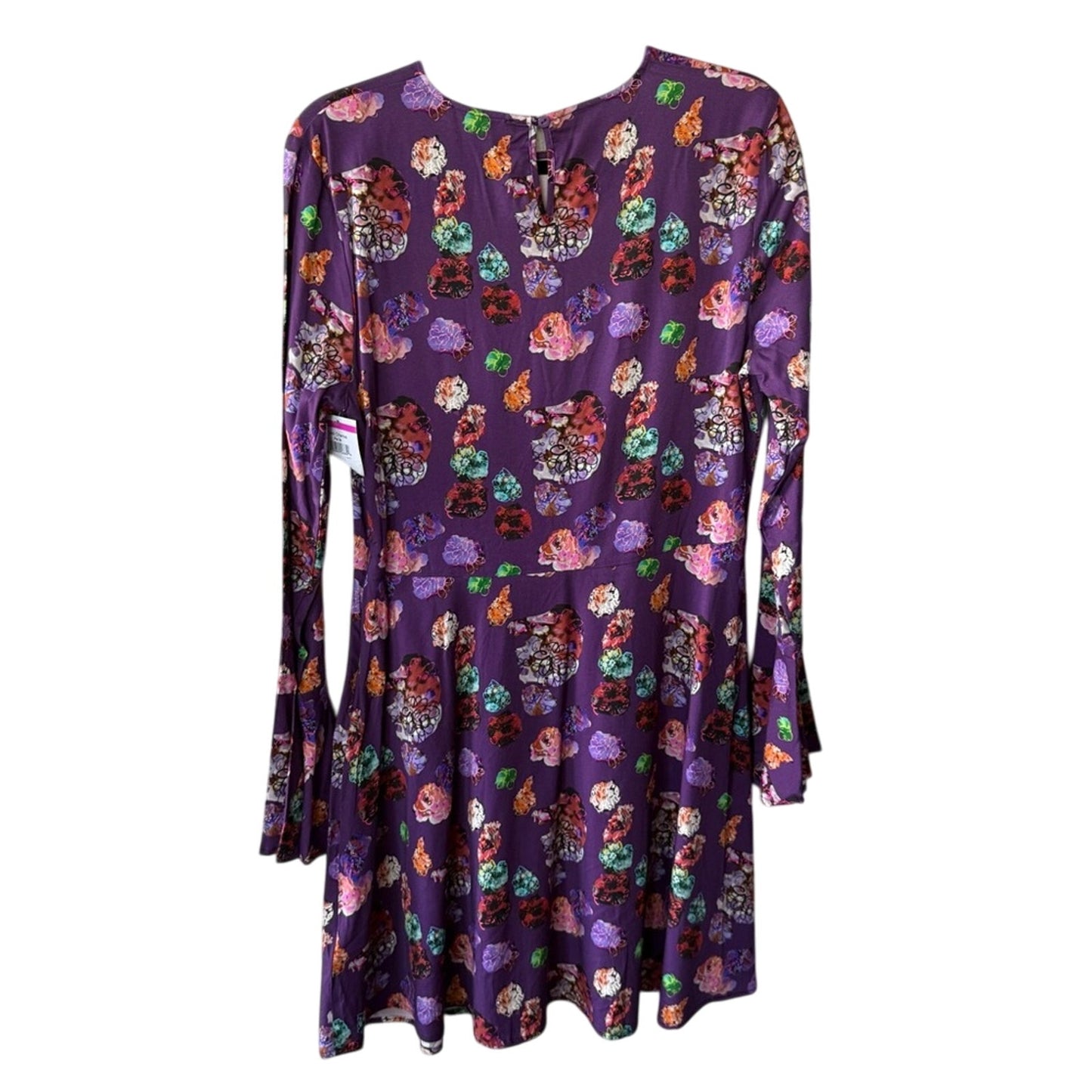 Desigual Purple Floral Long Sleeve Dress in XL