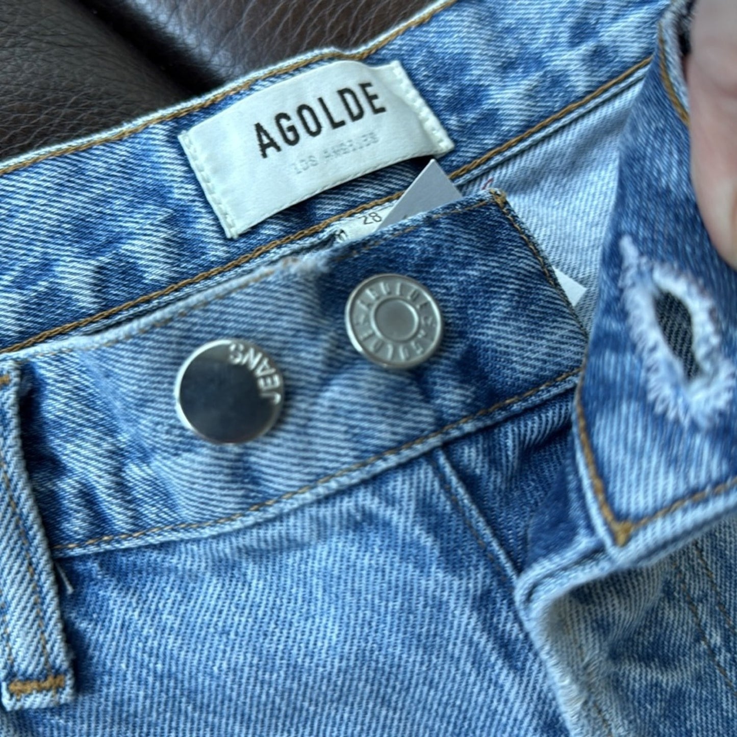 Agolde Blue Straight Leg Jeans Classic Style - Size 28