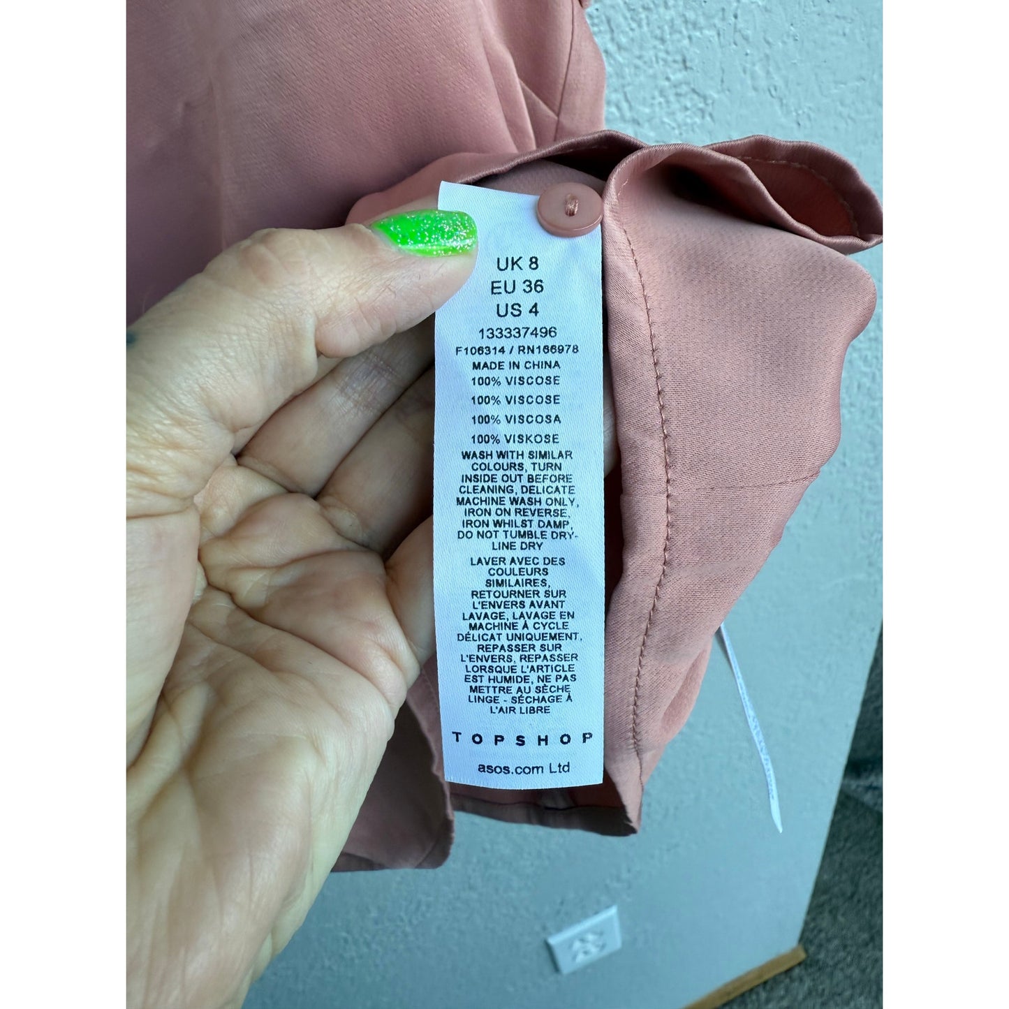 Topshop Tank Top in Pink - Size 4 - MSRP $48