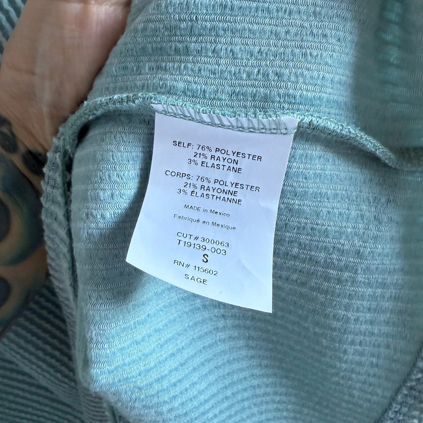 Blue LUSH Ribbed Boxy Tee - small
