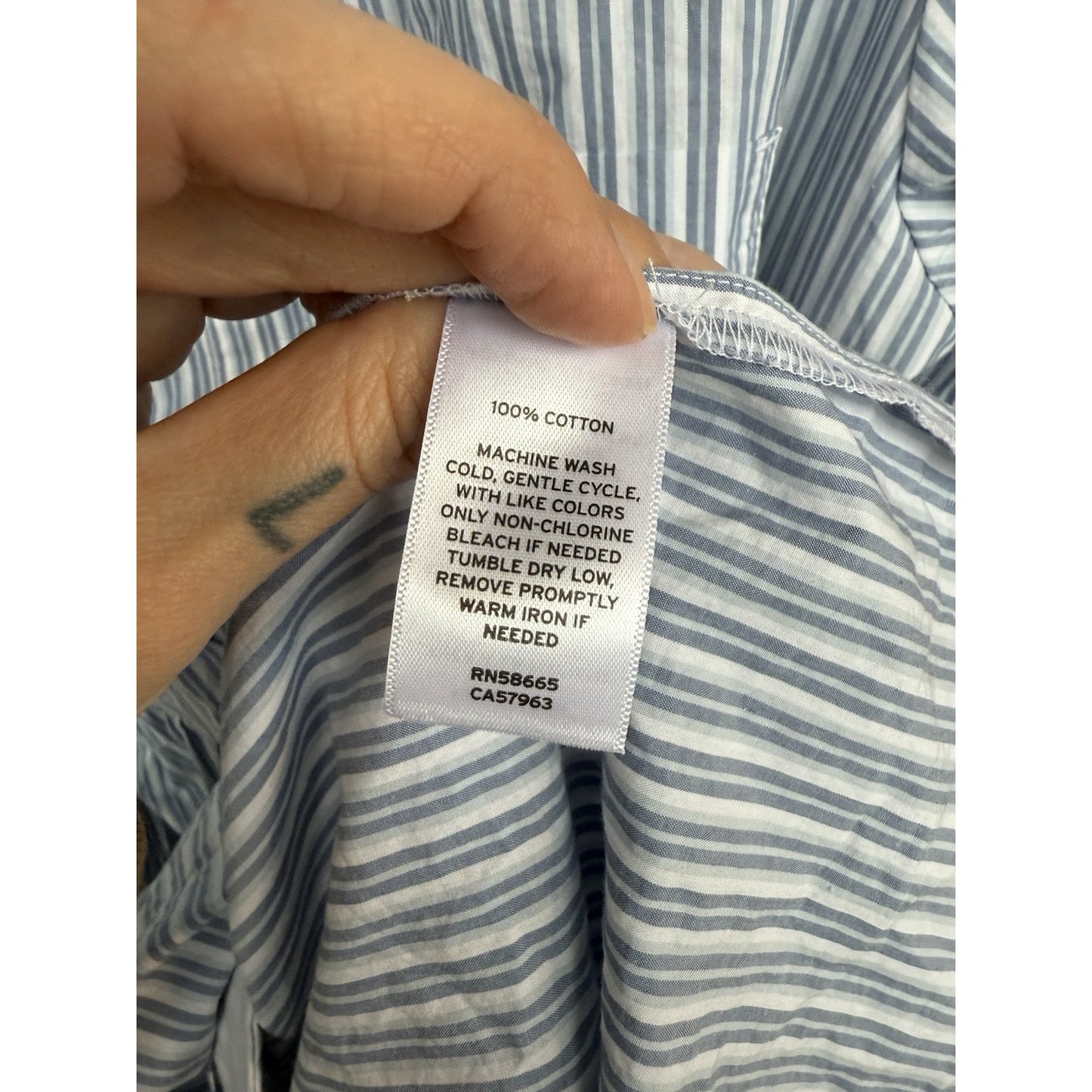 Caslon Stripe Shirt Dress - Blue - Medium - MSRP $89 - NWT