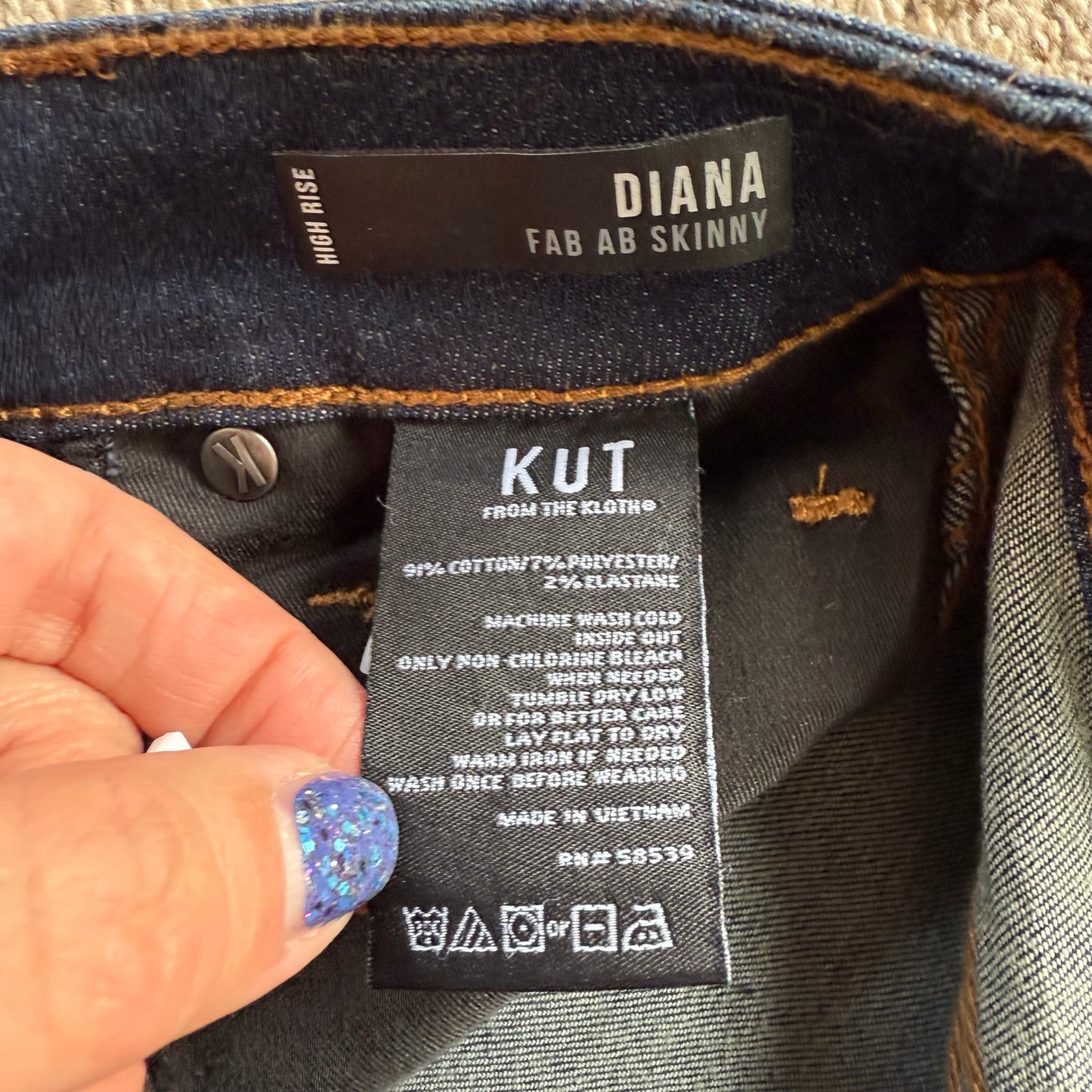 KUT FROM THE KLOTH Diana High Rise Skinny Jeans - Size 0