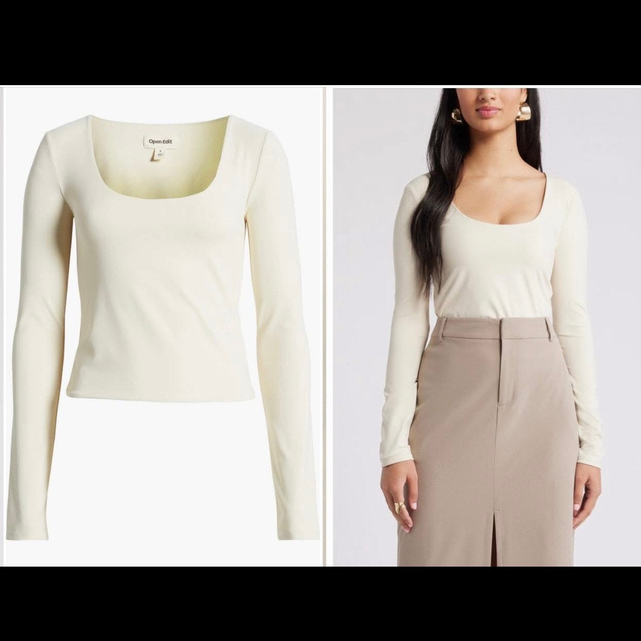 Open Edit Smooth Edit Scoop Neck Top - small