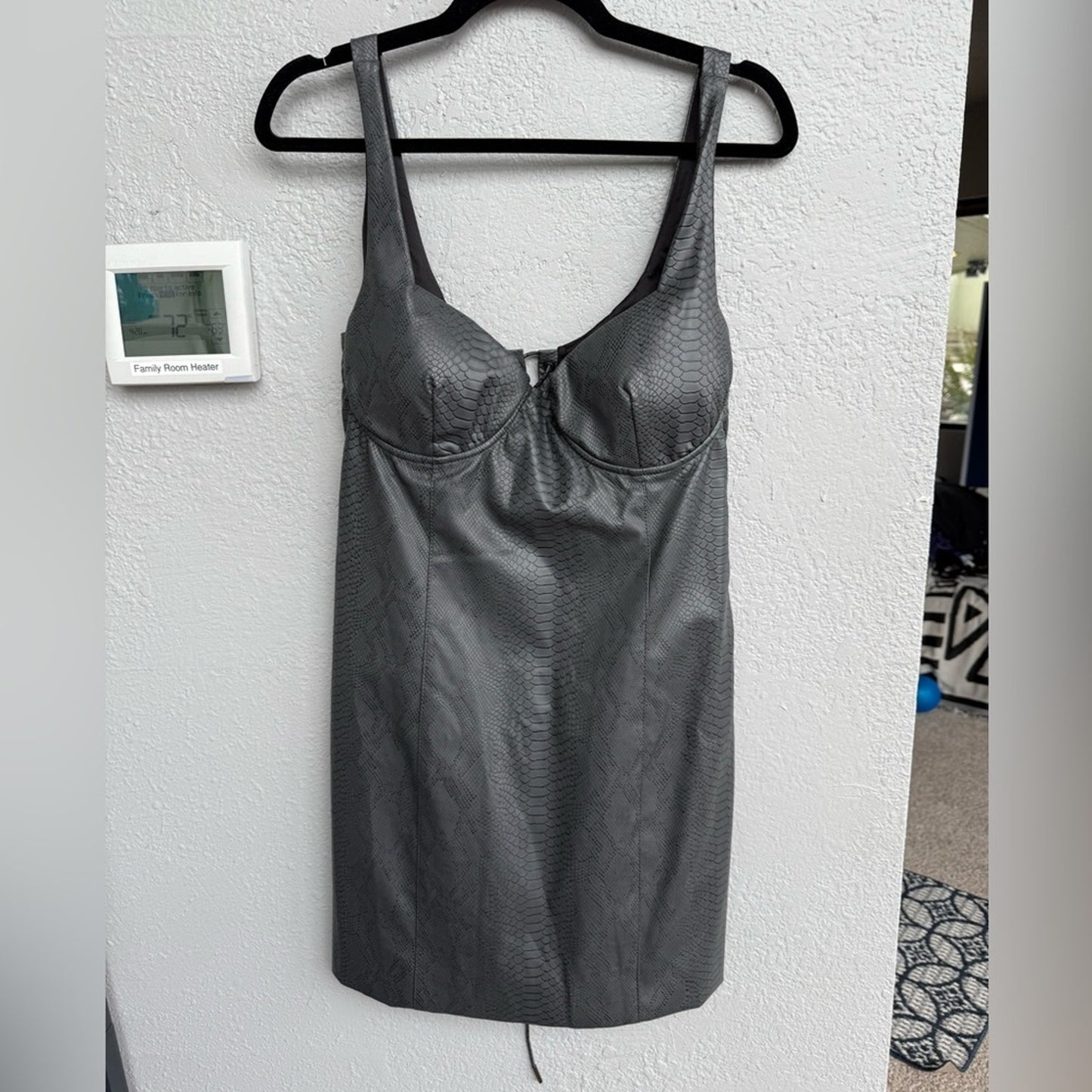 Naked Wardrobe Faux Leather MiniDress - Large - NWOT