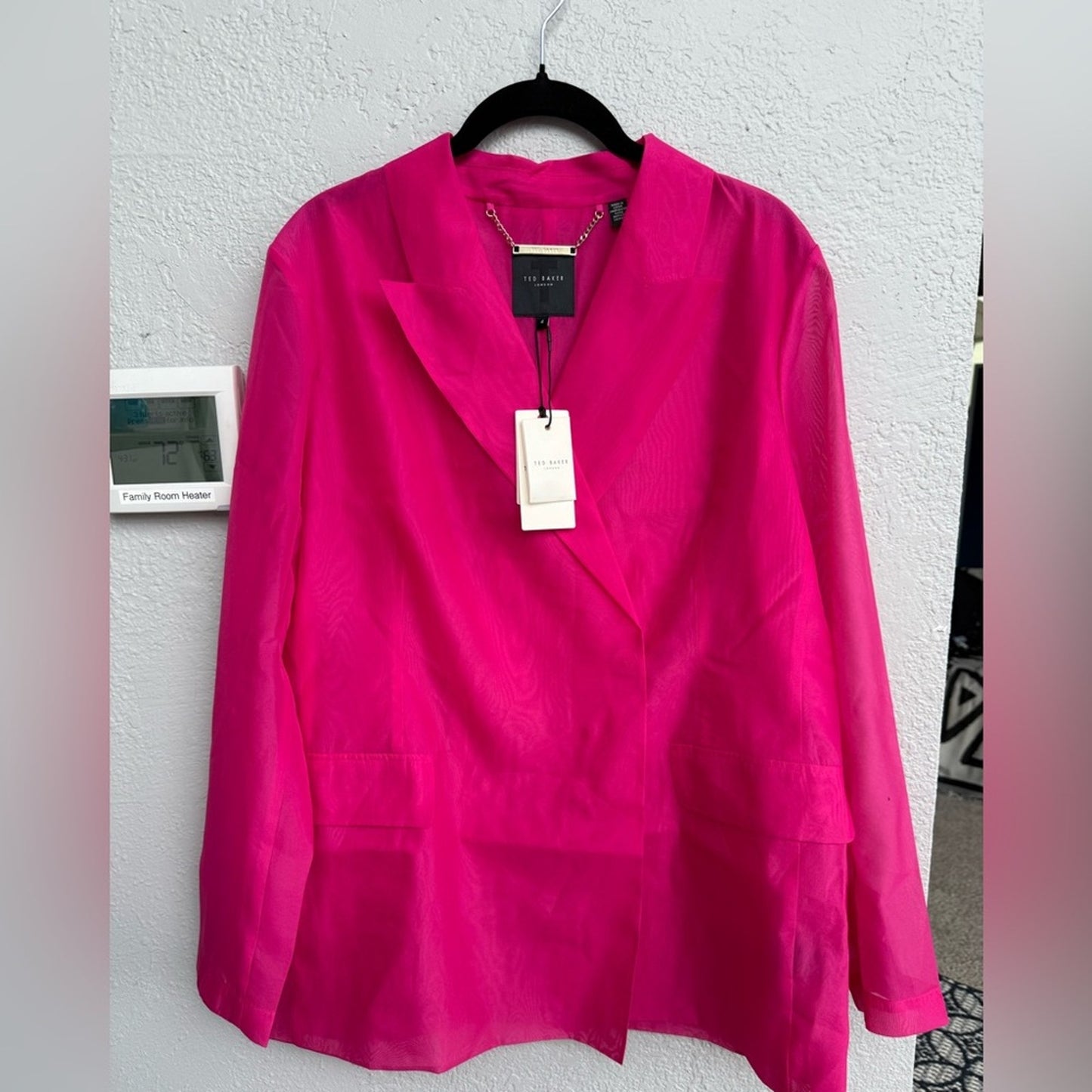 Ted Baker Oversized Sheer Blazer Pink Size 4