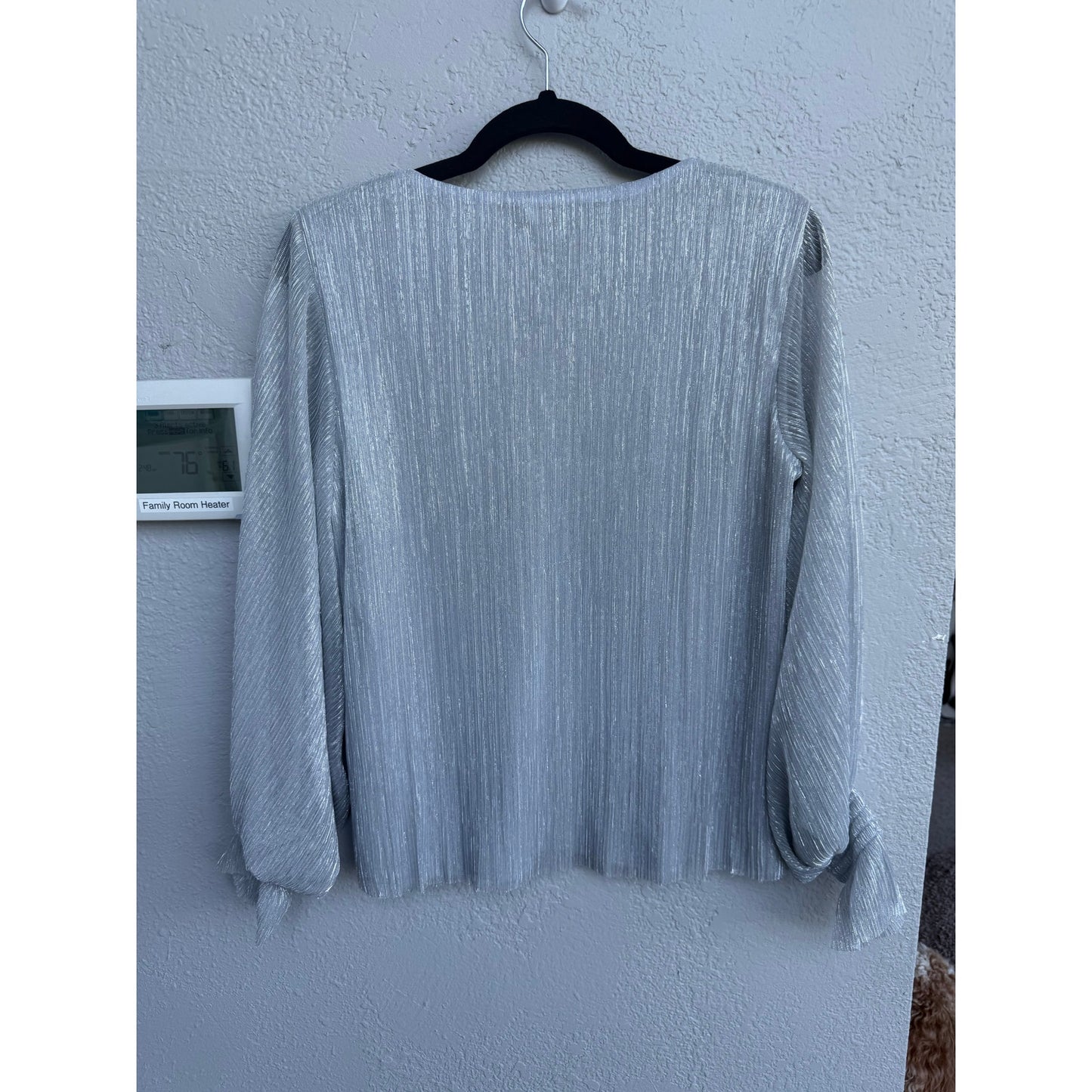 Metallic Long Sleeve Halogen Top - Size Small