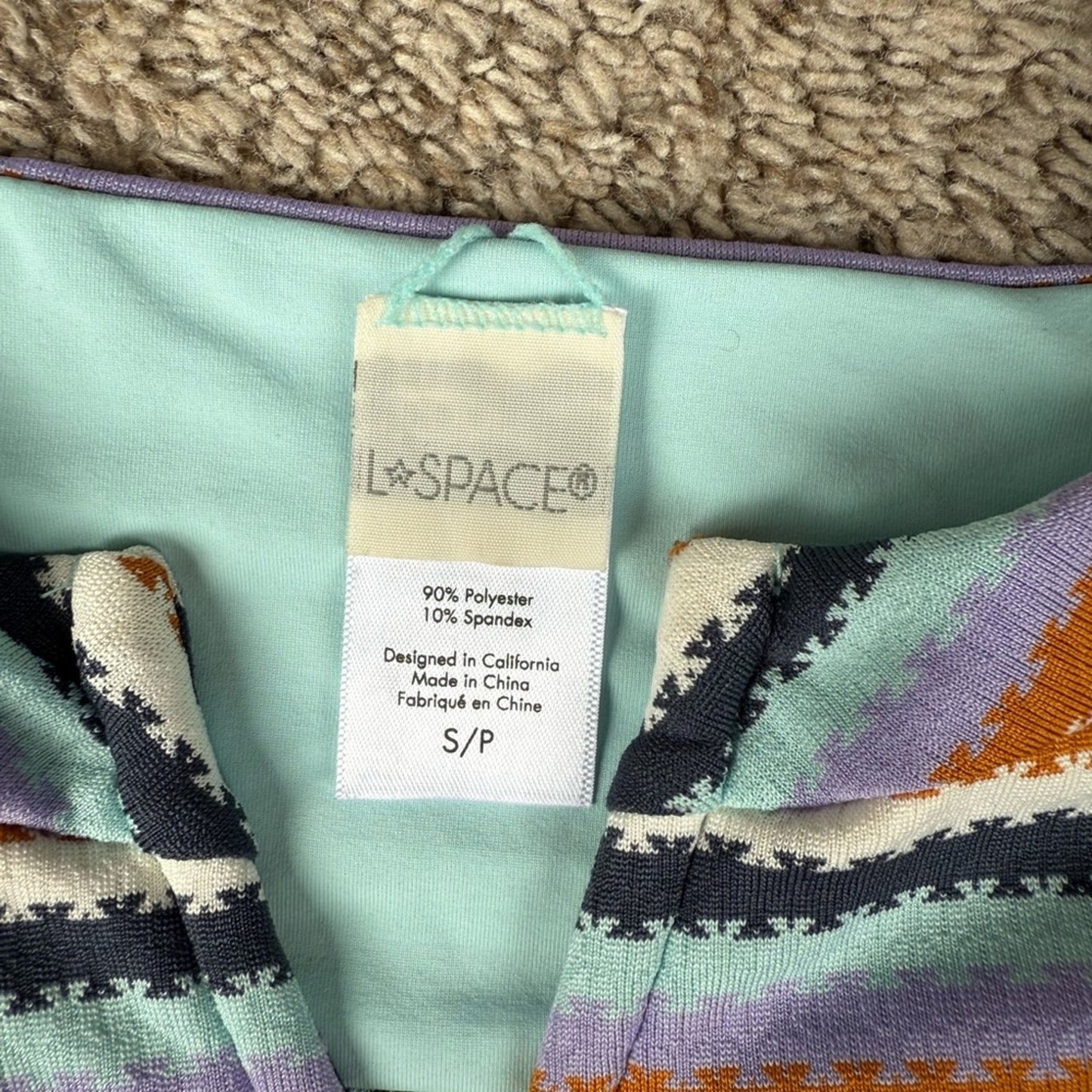 L Space Striped Multicolor Bikini Top - Size Small
