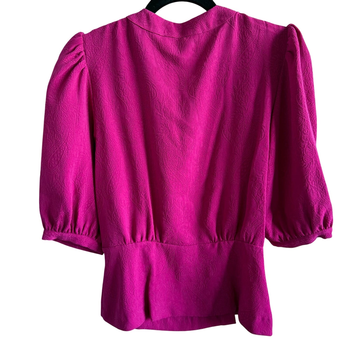 BCBG Magenta Short Sleeve Blouse - Small