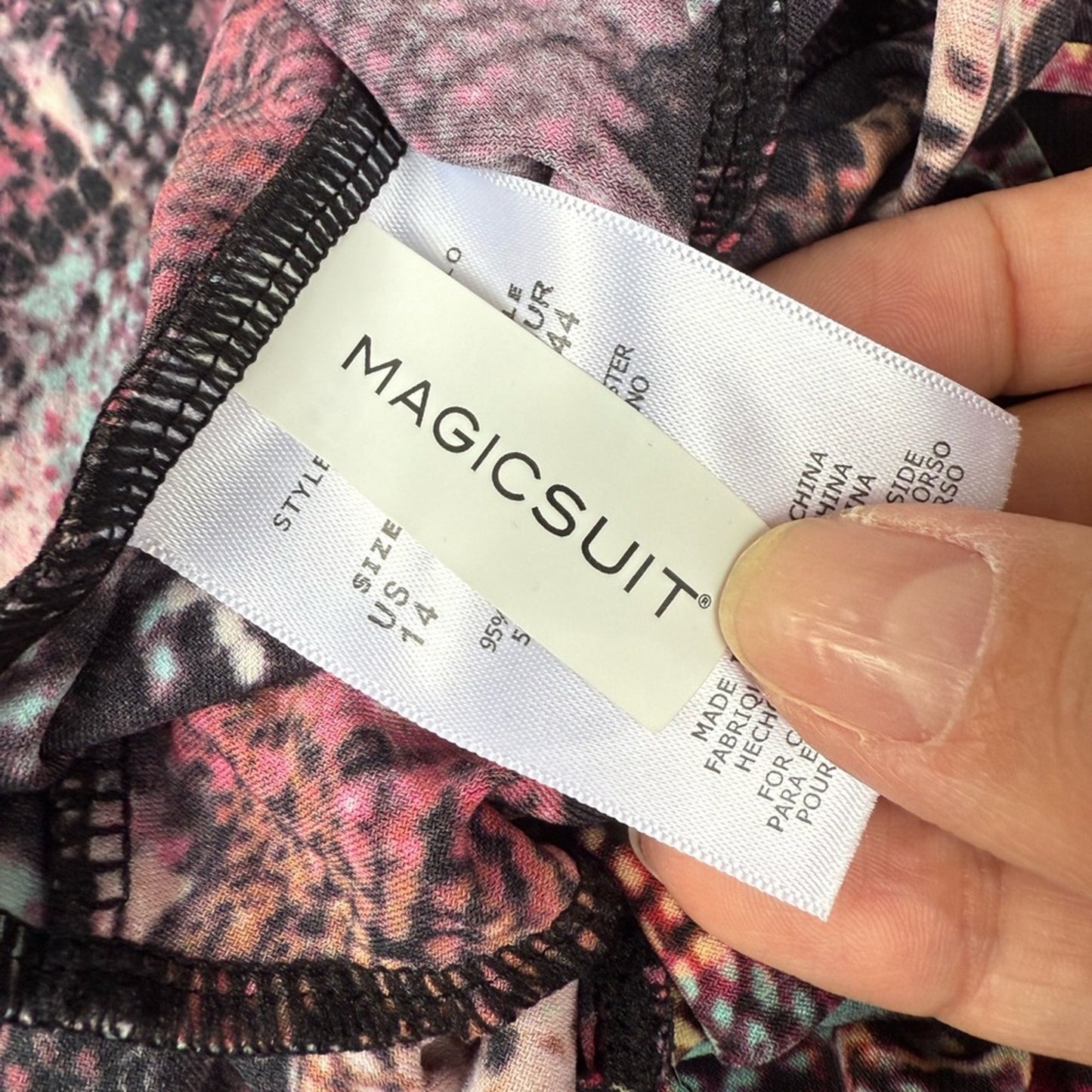 Magicsuit Colorful Snake Print Swim Top Size 14