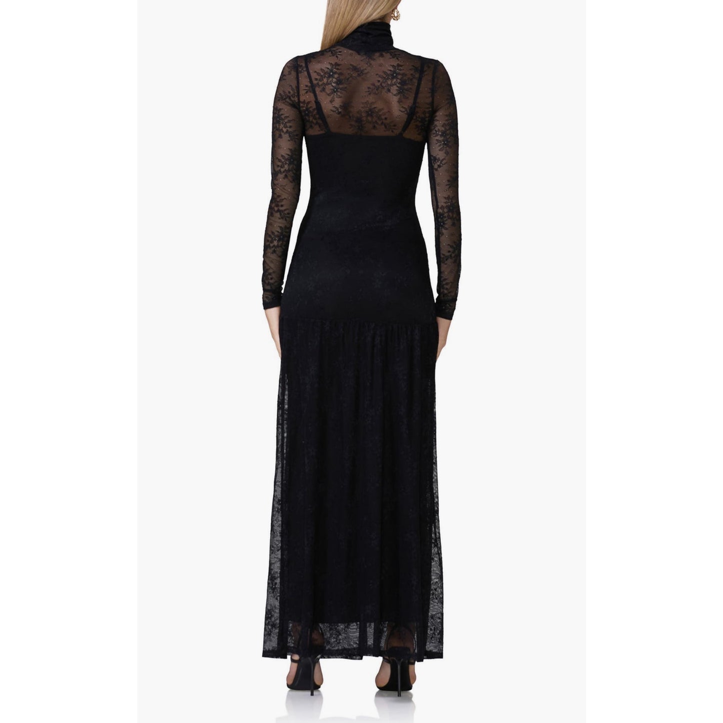 AFRM Billie Long Sleeve Sheer Lace Maxi Dress size XS