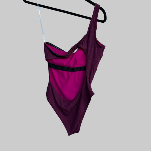 Lemlem One-Shoulder Purple Swimsuit - Size Medium - MSRP $250
