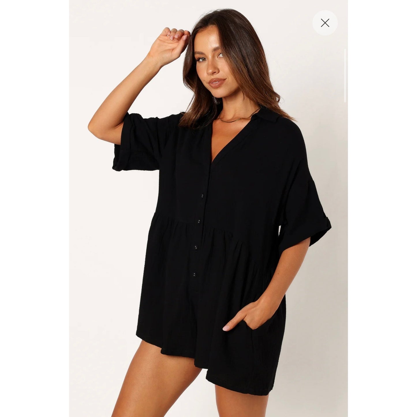 Petal and Pup Black Winny Romper - Size 4