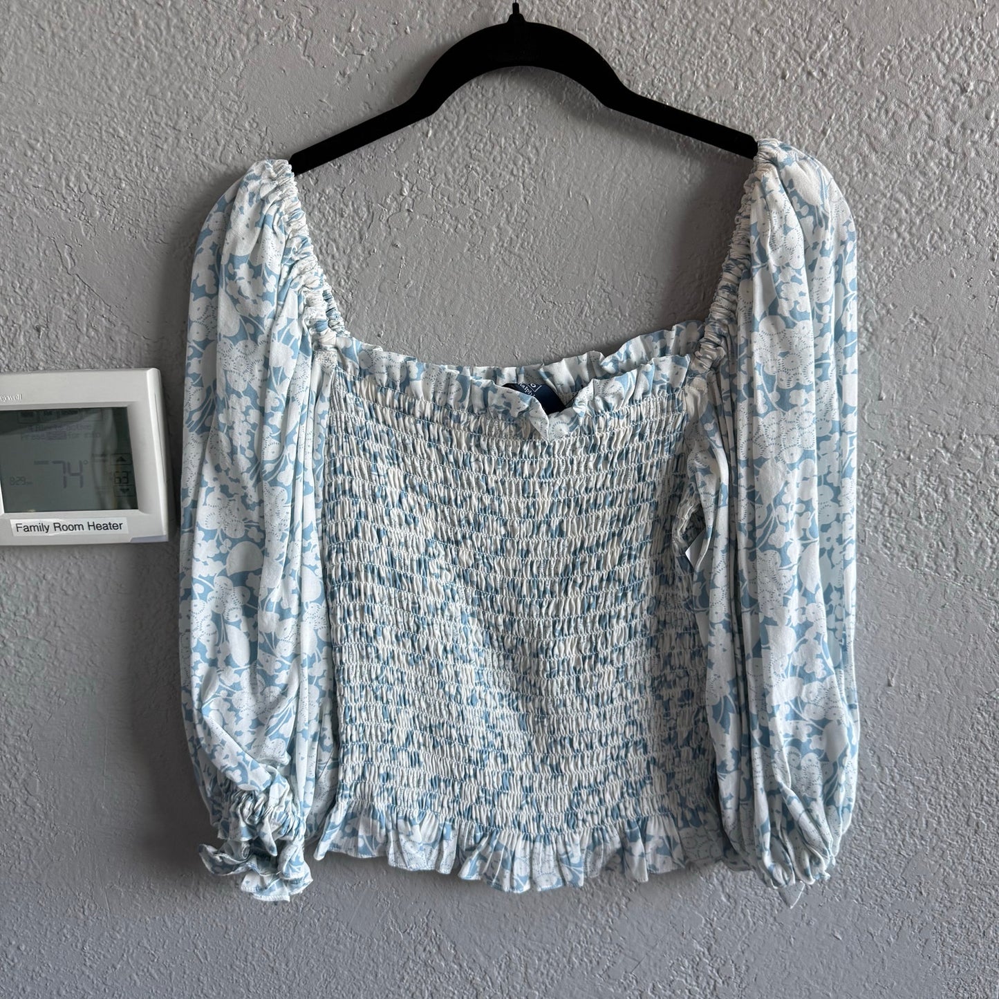 Polo Ralph Lauren Smocked Crepe Top - XS