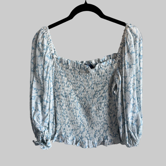 Polo Ralph Lauren Smocked Crepe Top - Size XS