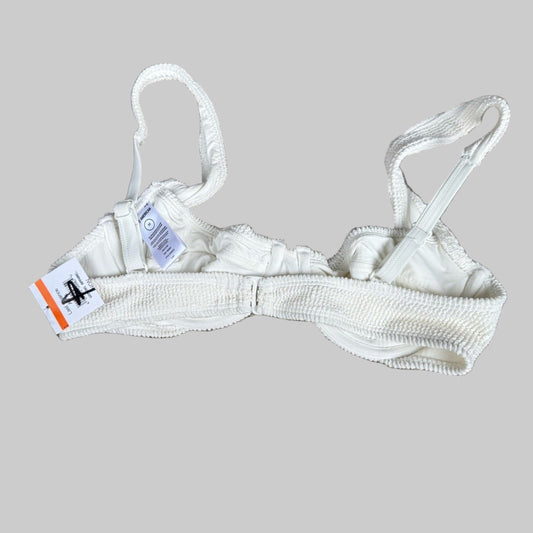 Elegant Cream Textured Bikini Top by Good American - Size Medium