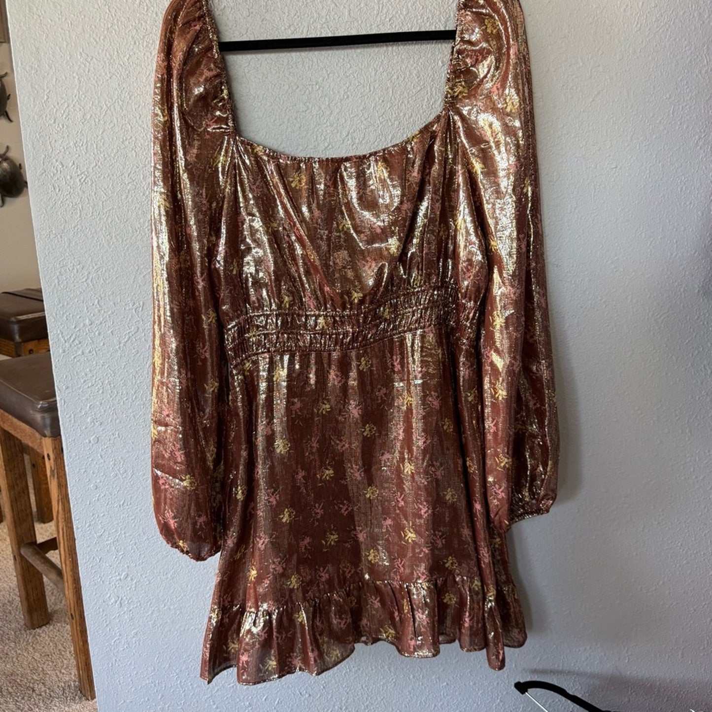 PAIGE Bronze Metallic Dress in Large - MSRP $349