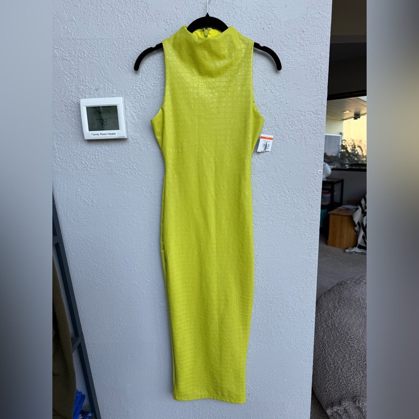 Naked Wardrobe Faux Croc Bodycon Dress in XS