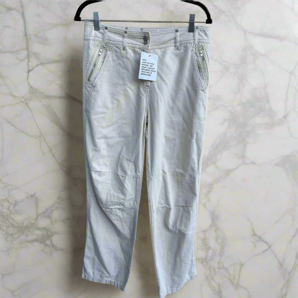 Topshop - Women's Cream Carpenter Pants - Size 6