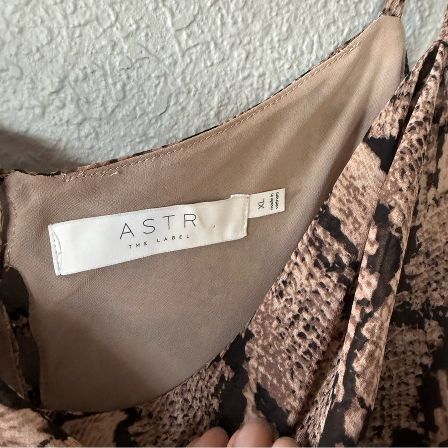 ASTR Snake Print Cowl Neck Top - Size XL