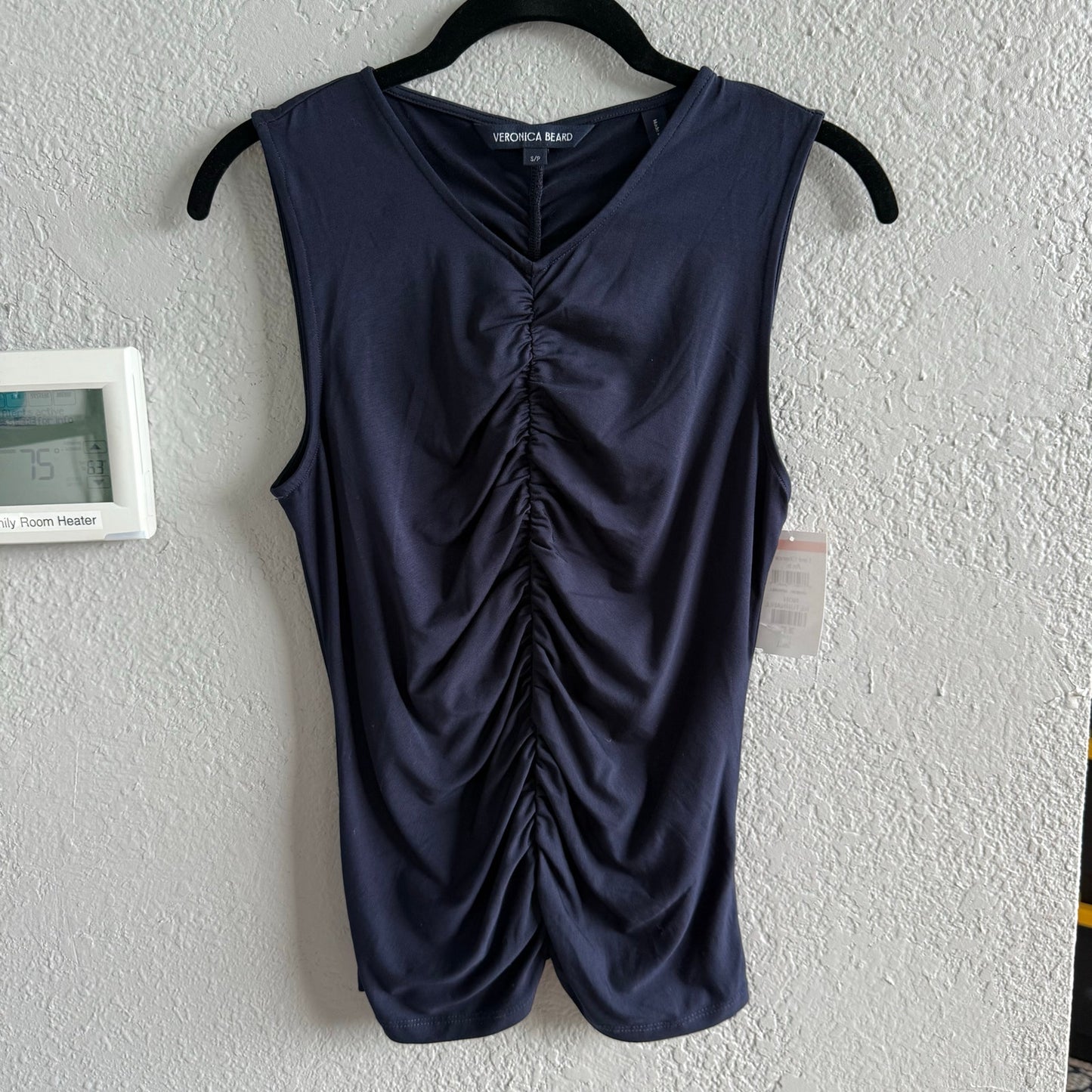 Veronica Bears Ruched Navy Tank - small