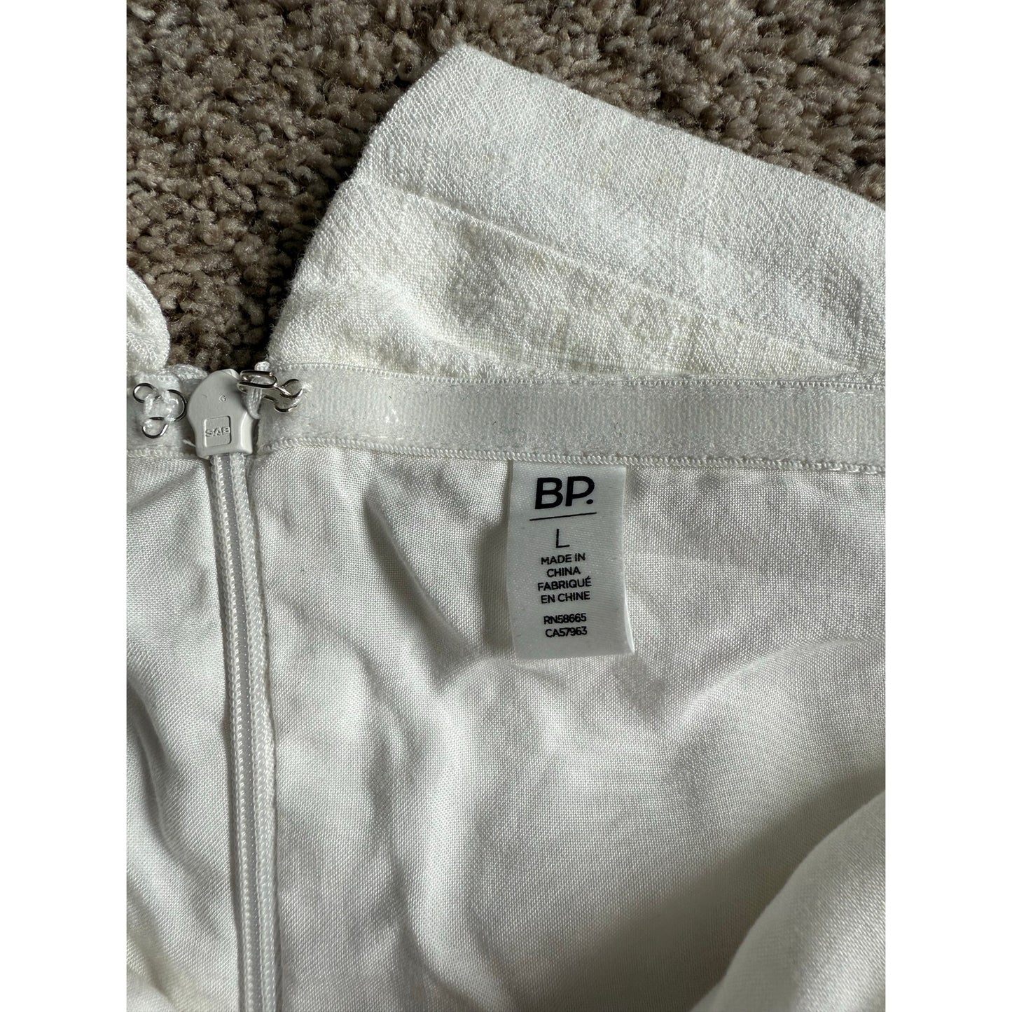 BP Strapless White Dress - Size Large