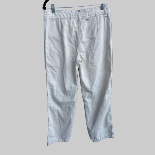 Topshop women's cream carpenter-style pants in size 6 at 70% discount