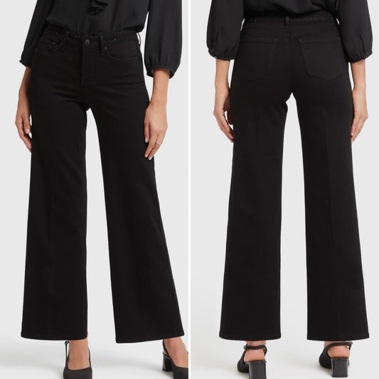 NYDJ Teresa Rhinestone Wide Leg Jeans - Size 00