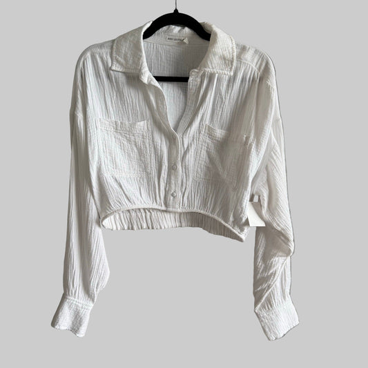 Avec Les Filles White Cropped Long Sleeve - Size Small