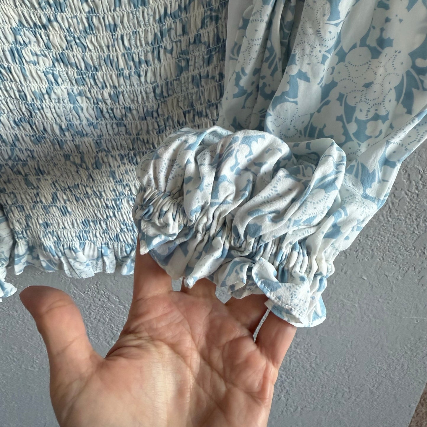 Polo Ralph Lauren Smocked Crepe Top - XS