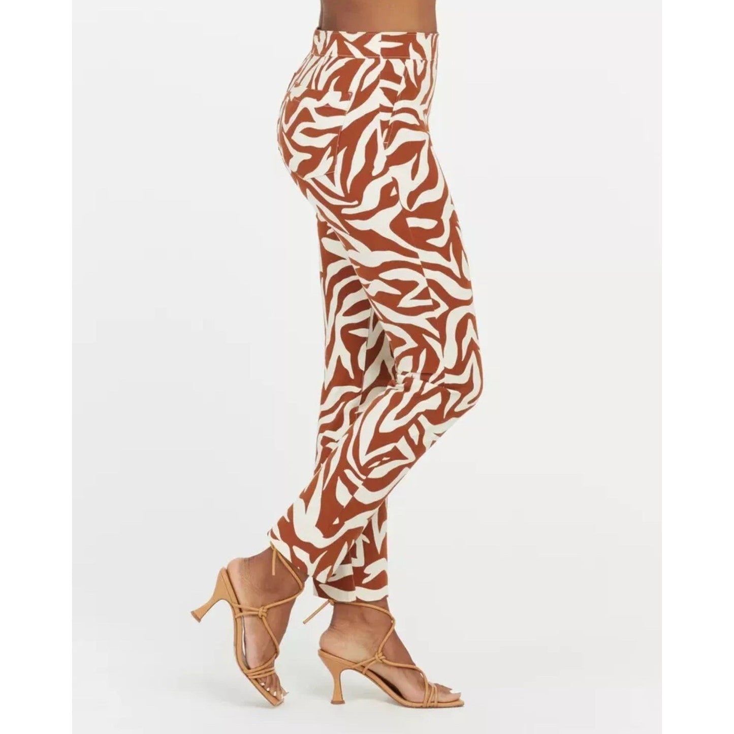 SPANX - ON THE GO - POLISHED ANKLE PANTS ZEBRA CLAY - MEDIUM - NWT MSRP $138