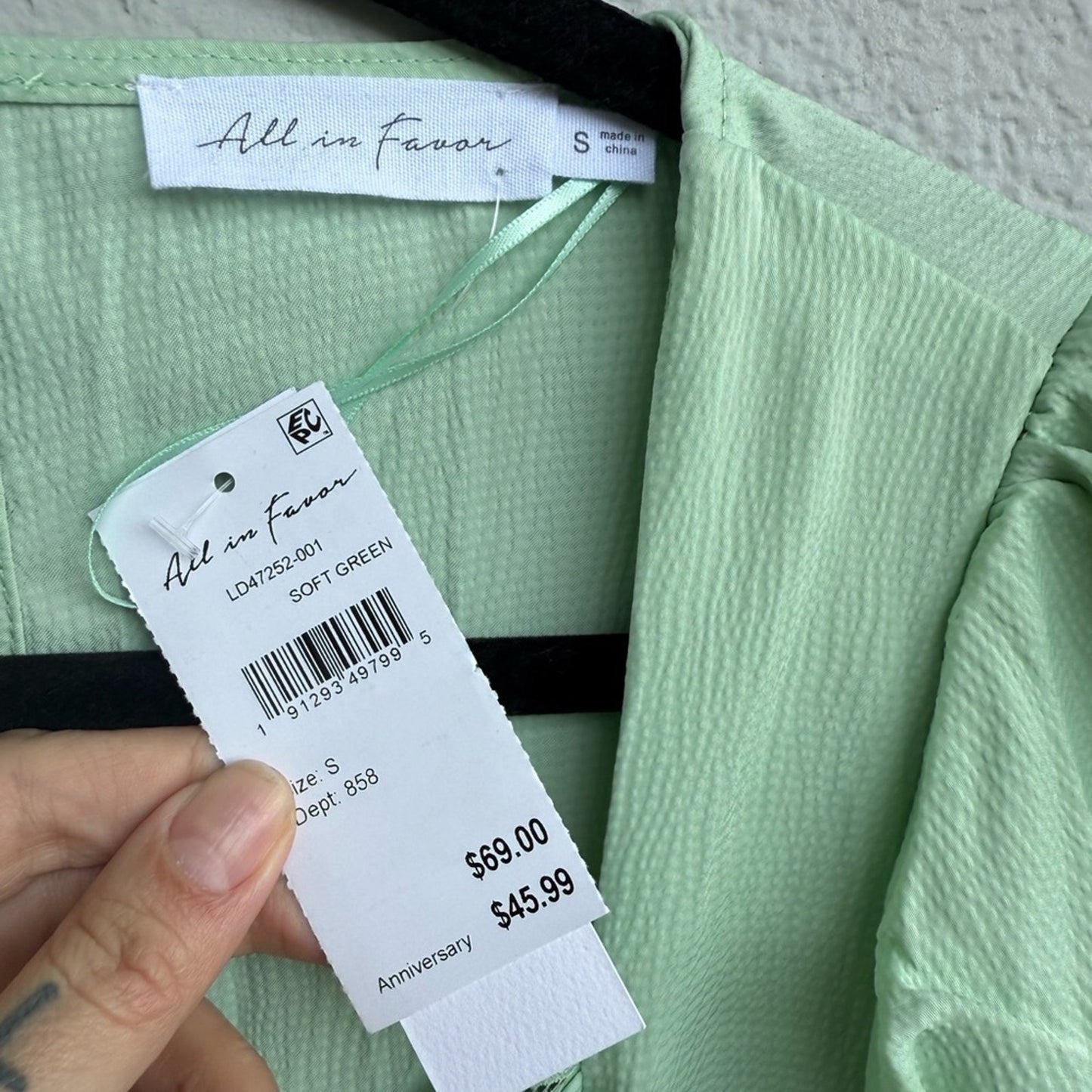 Elegant Soft Green Dress by All in Favor - Size Small