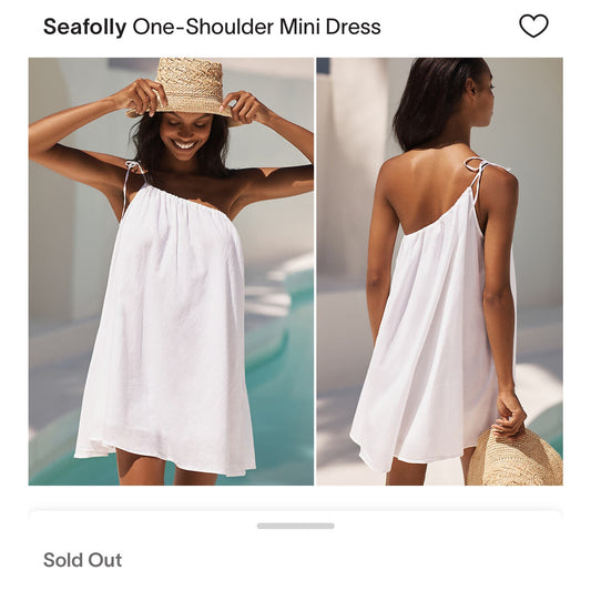 Seafolly One-Shoulder Mini Dress - Size Large