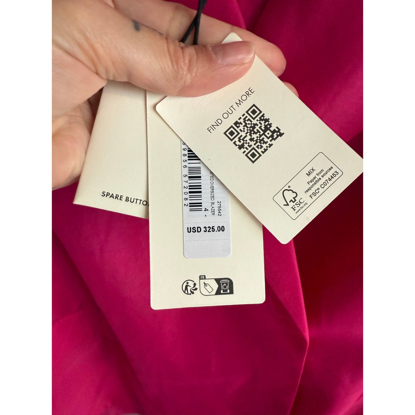 Ted Baker Oversized Sheer Blazer Pink Size 4