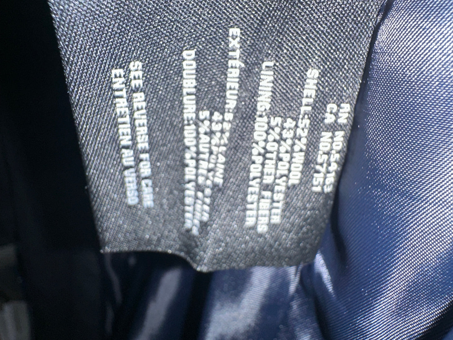 Navy Belted Wool Blend Wrap Coat by Cole Haan - Size 14