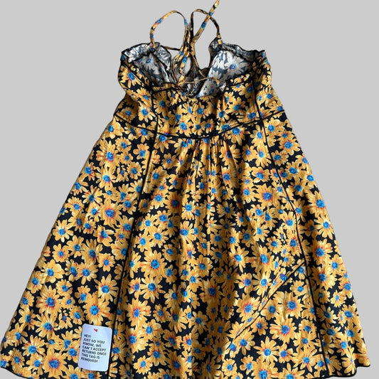 Floral Yellow and Blue Sundress by Topshop - Size 4
