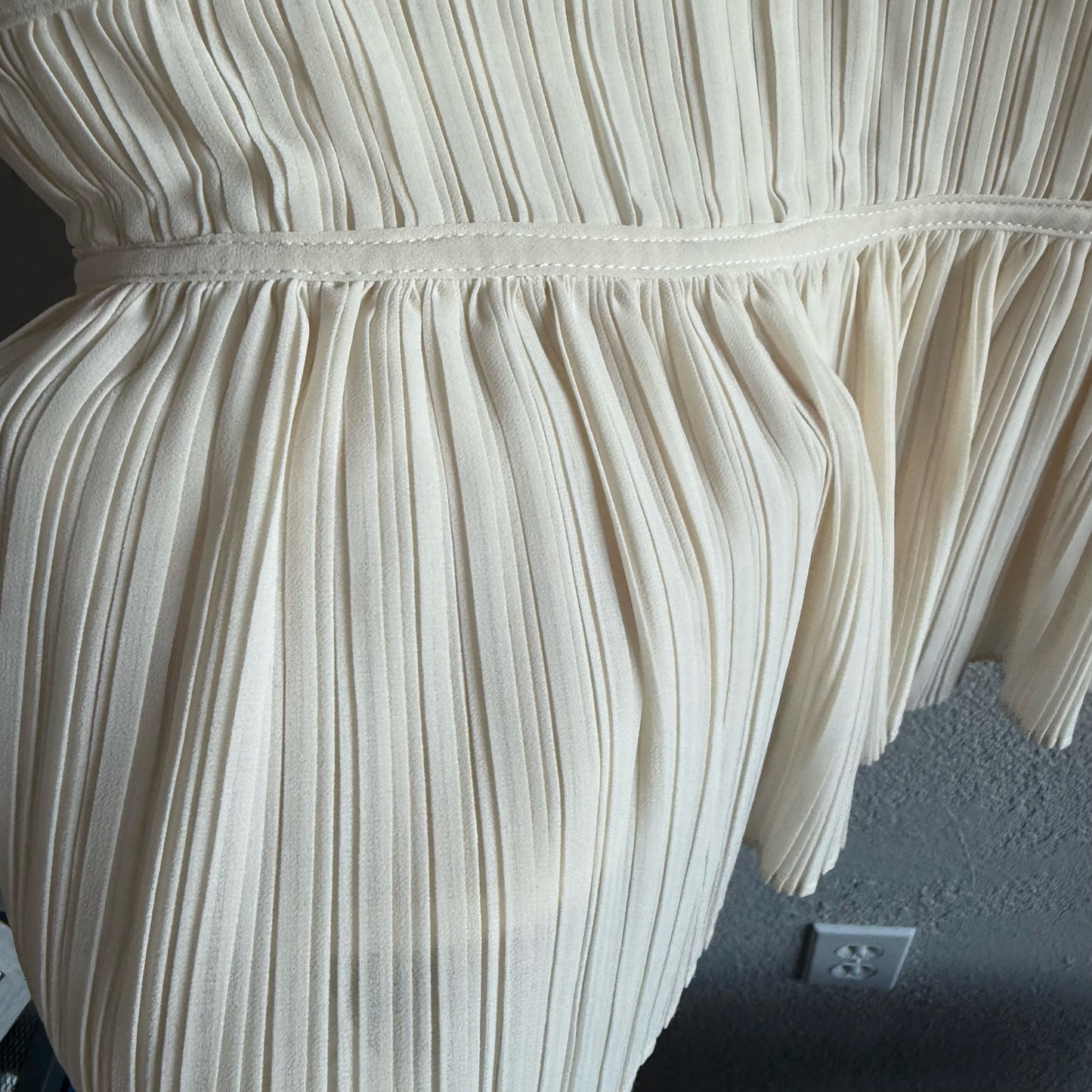 All In Favor Cream Pleated Camisole - XL