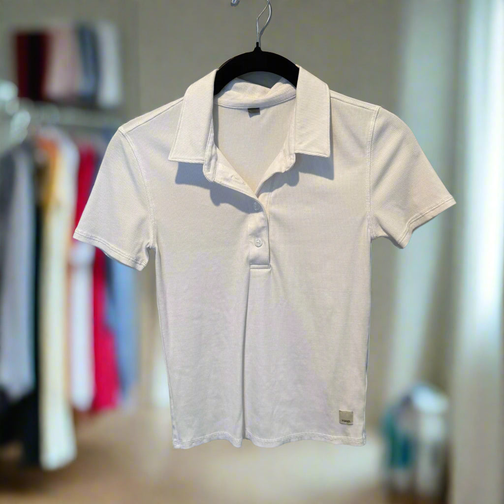 Vuori Fitted Polo Shirt in White - Size XS