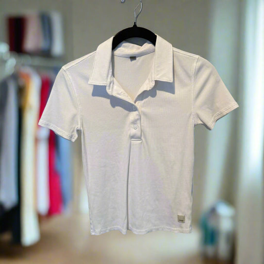 Vuori Fitted Polo Shirt in White - Size XS
