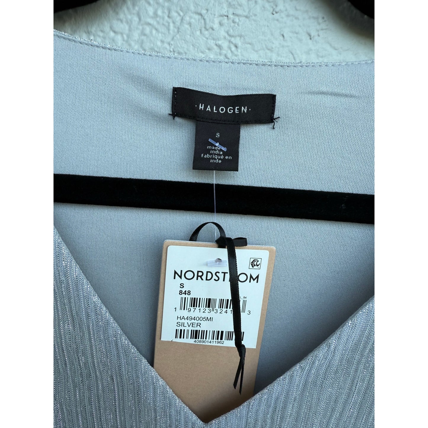 Metallic Long Sleeve Halogen Top - Size Small