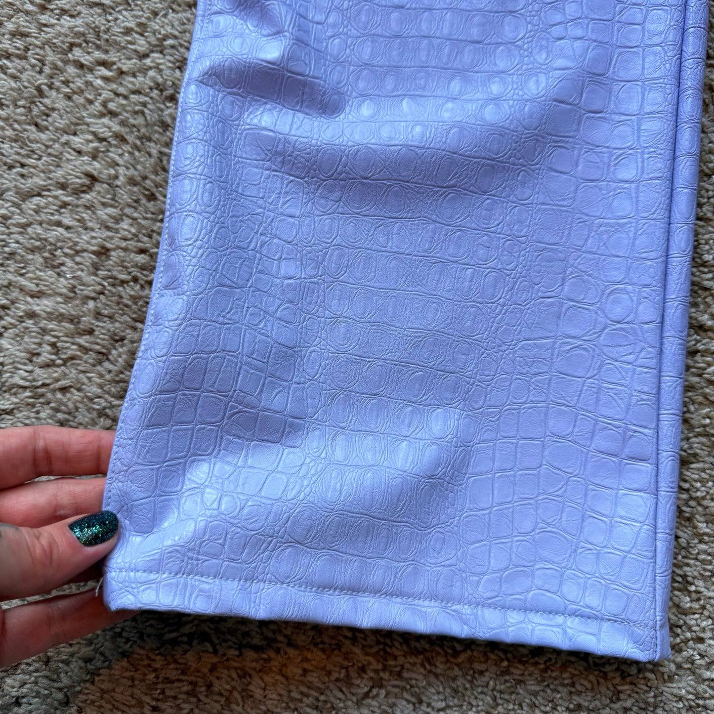Naked Wardrobe Lavender Crocodile Pants - Size Large