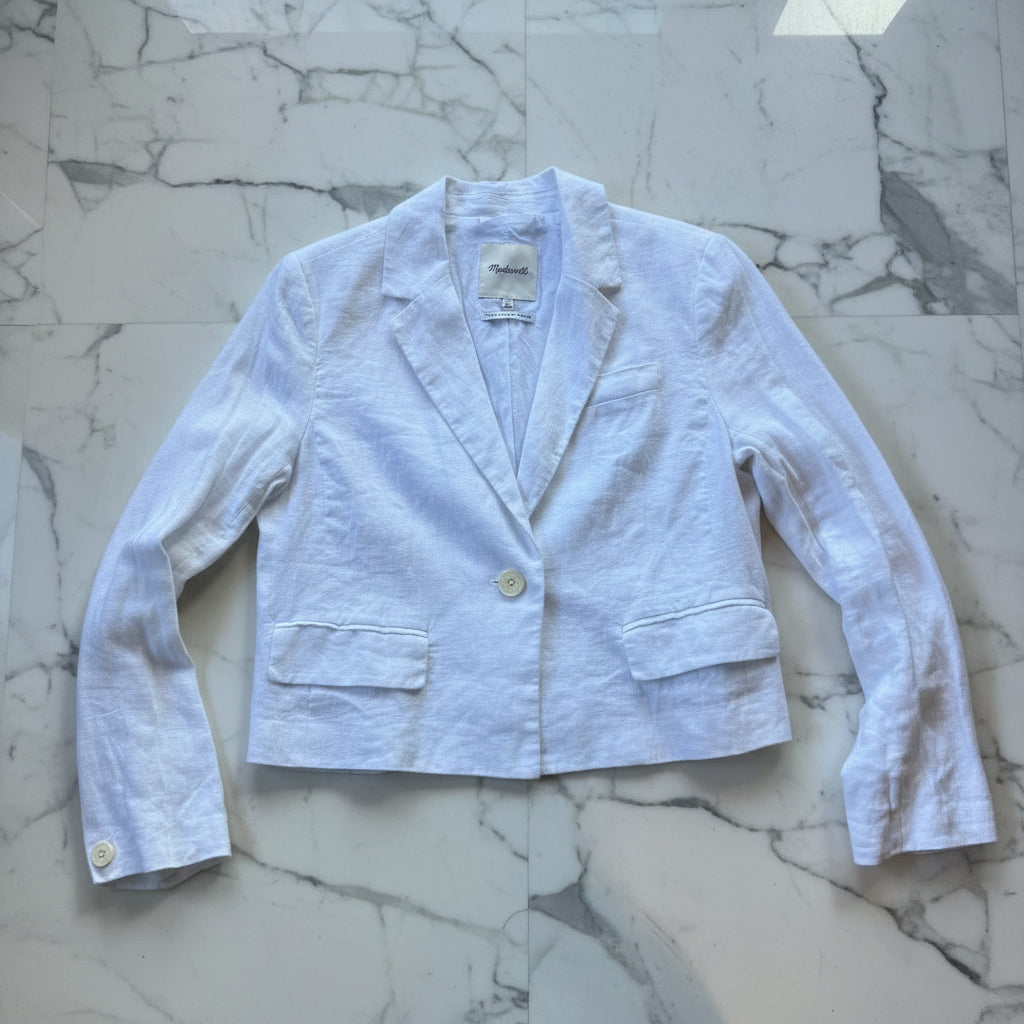 Madewell Linen Cropped Blazer - Size Medium