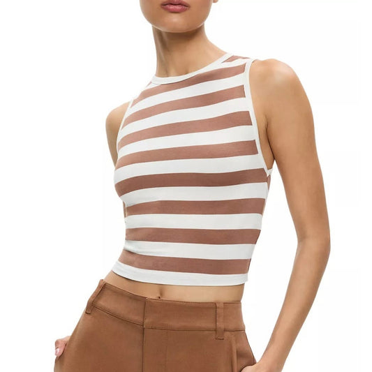 Alice & Olivia Andre fitted cropped tank - small