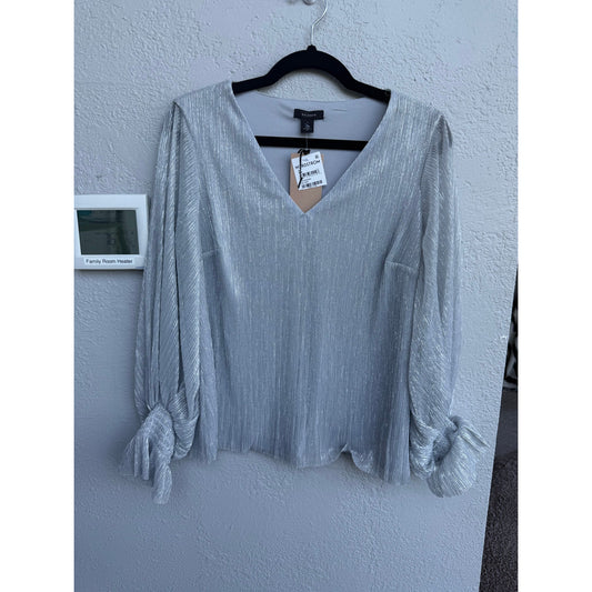 Metallic Long Sleeve Halogen Top - Size Small