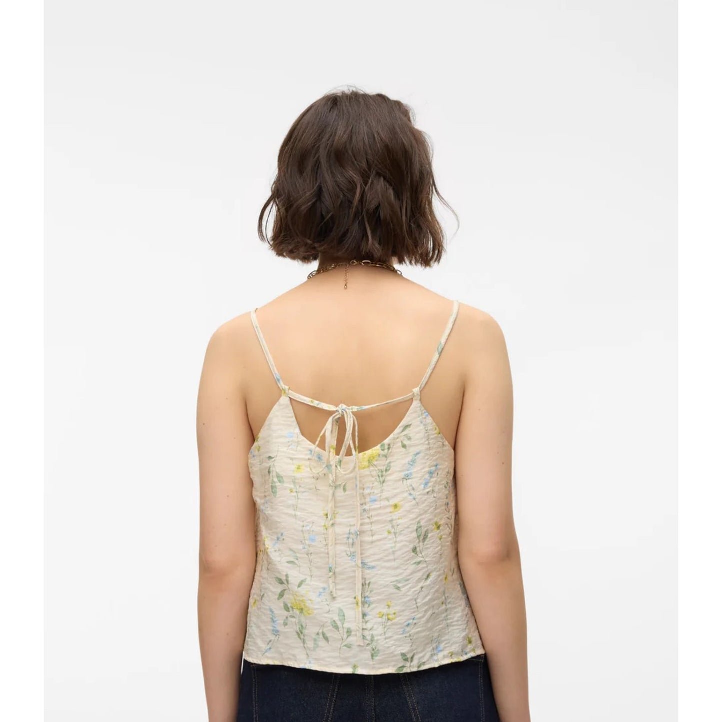 Vero Moda Josie Singlet Short Top - Cream Floral - XL - NWT