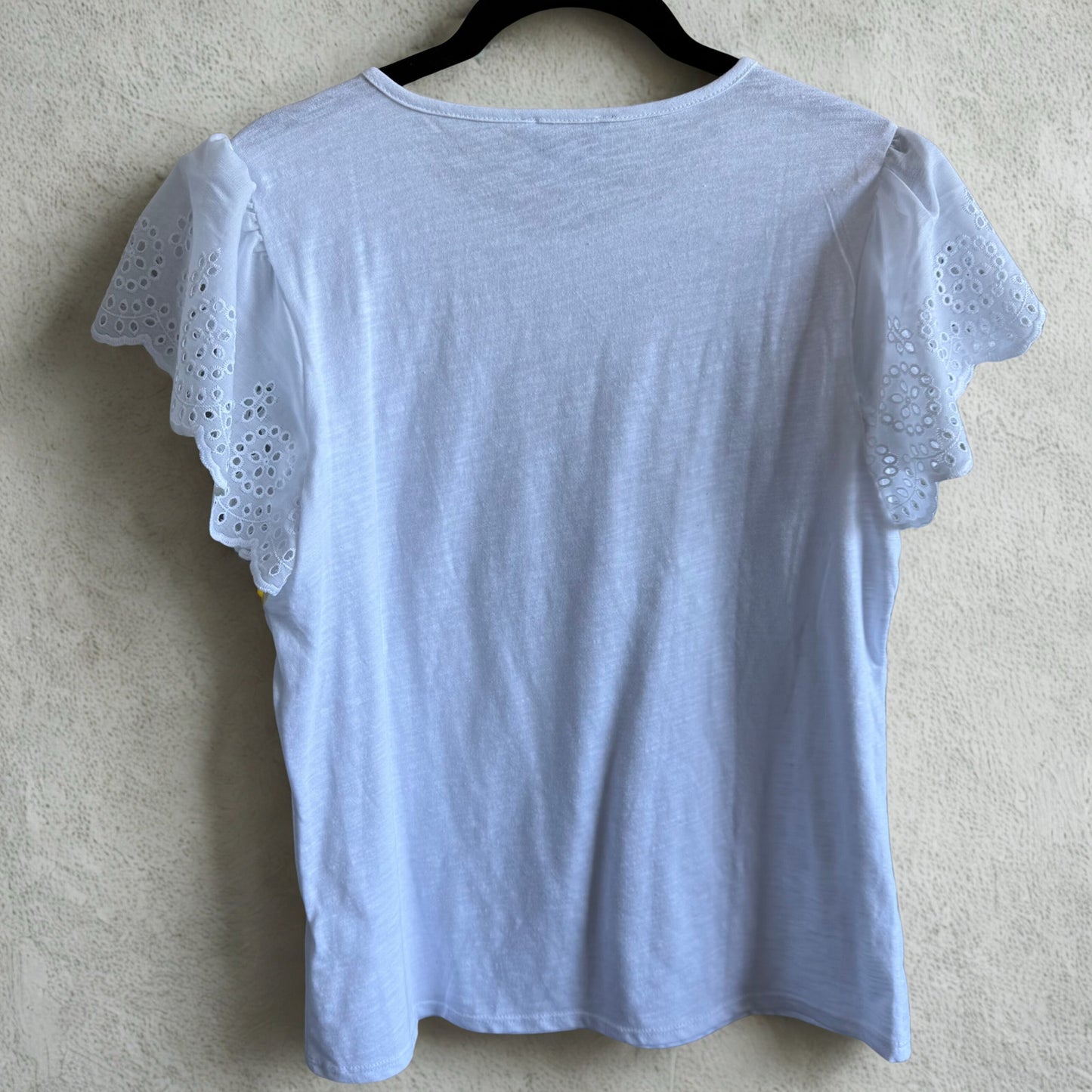 CeCe Eyelet Lace Sleeve Tee - medium