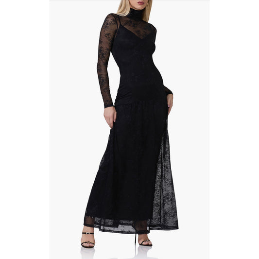 AFRM Billie Long Sleeve Sheer Lace Maxi Dress size XS